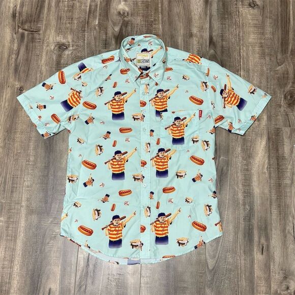 RSVLTS The Sandlot Men's Graphic Print Button-Up Shirt Size S - Picture 1 of 4